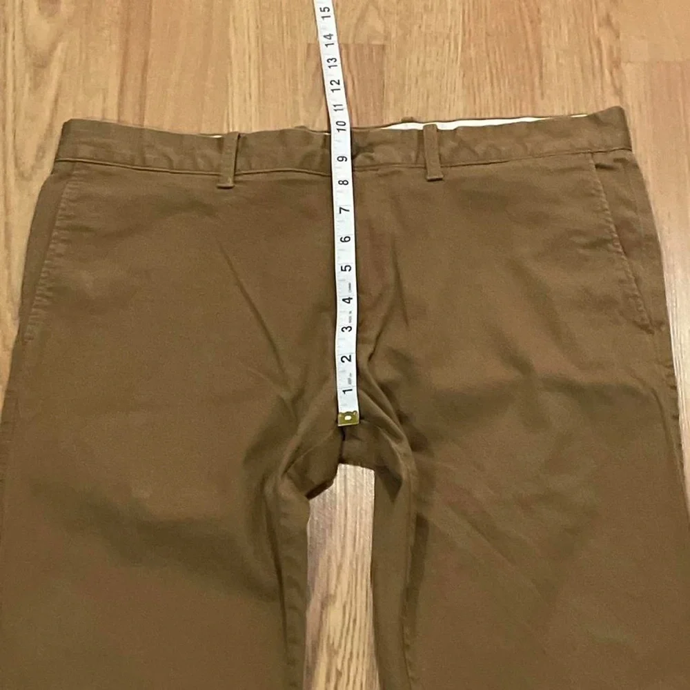 J.Crew Flex Men’s 34x34 (36x32) Slim Fit Chino Pants Brown Flat Front Preppy